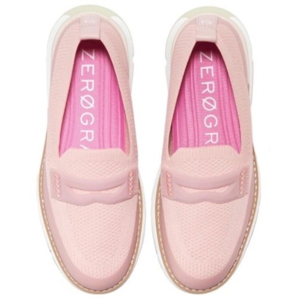 Cole Haan Zerogrand Stitchlite Pink Knit Penny Loafers W28110 Womens 6.5